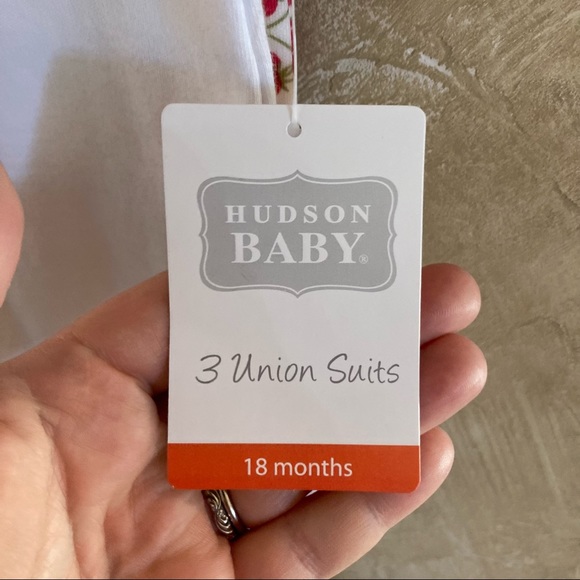 Hudson Baby Onesie Three Piece Lemon and Strawberry Set - Picture 4 of 8